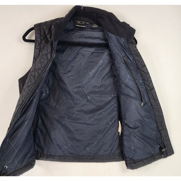 Marmot Vest Womens Small Black Logo Classic Quilted Puffer Outdoor Ski Hiking - Picture 3 of 12